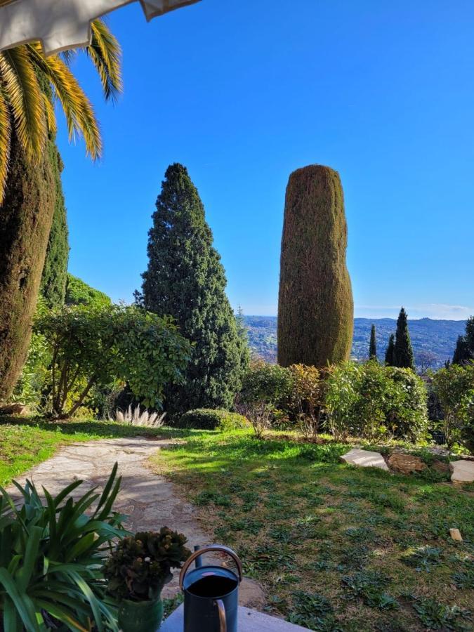 Clim Jardin Et Parking Prive -Piscine Tennis Et Park Vue Mer Grasse Luaran gambar